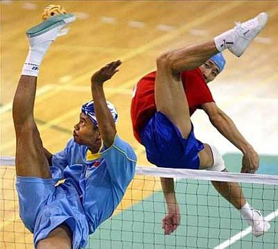 O takraw é um esporte tailandês pouco conhecido. O takraw é um esporte tailandês pouco conhecido.