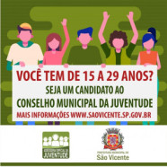 Conselho Municipal da Juventude de São Vicente está com inscrições abertas