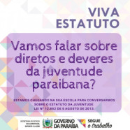 Governo da Paraíba realiza Projeto Viva Estatuto em escolas de João Pessoa